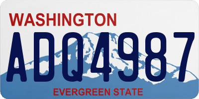 WA license plate ADQ4987