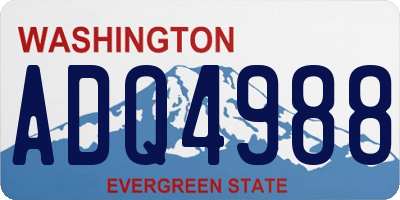 WA license plate ADQ4988
