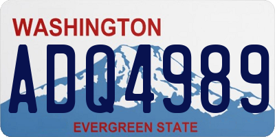 WA license plate ADQ4989