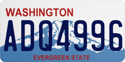 WA license plate ADQ4996
