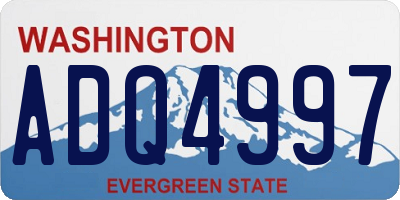 WA license plate ADQ4997