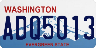 WA license plate ADQ5013