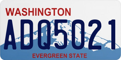 WA license plate ADQ5021