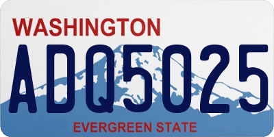 WA license plate ADQ5025