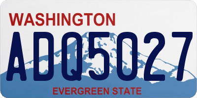WA license plate ADQ5027