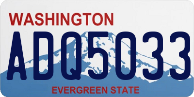 WA license plate ADQ5033