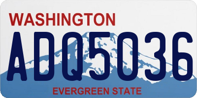WA license plate ADQ5036