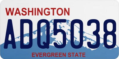 WA license plate ADQ5038