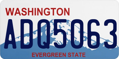 WA license plate ADQ5063