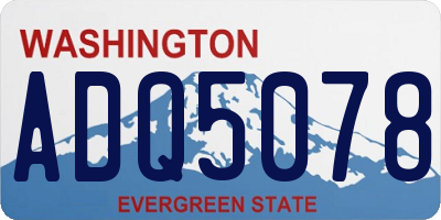 WA license plate ADQ5078
