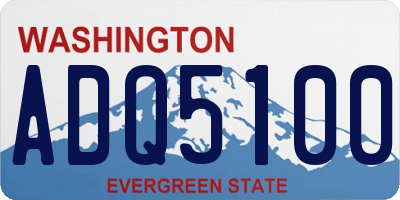 WA license plate ADQ5100