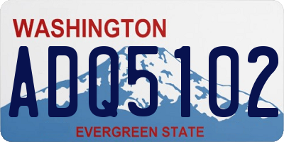 WA license plate ADQ5102