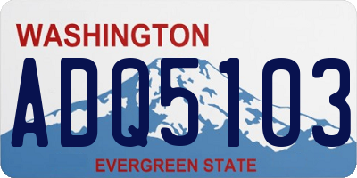 WA license plate ADQ5103