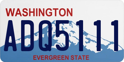 WA license plate ADQ5111