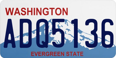 WA license plate ADQ5136