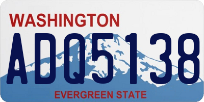 WA license plate ADQ5138