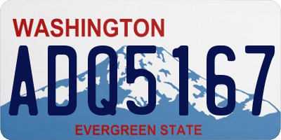 WA license plate ADQ5167
