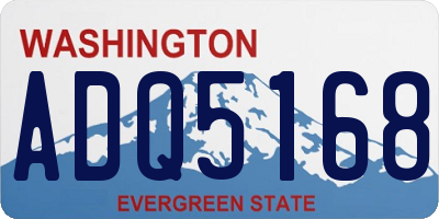 WA license plate ADQ5168