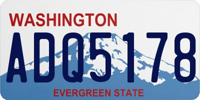 WA license plate ADQ5178