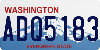 WA license plate ADQ5183