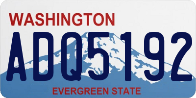 WA license plate ADQ5192