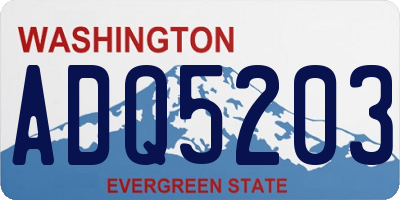 WA license plate ADQ5203