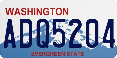 WA license plate ADQ5204
