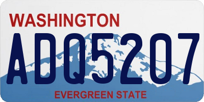 WA license plate ADQ5207