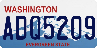 WA license plate ADQ5209