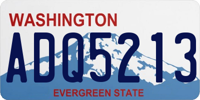 WA license plate ADQ5213