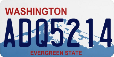 WA license plate ADQ5214
