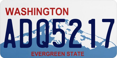 WA license plate ADQ5217