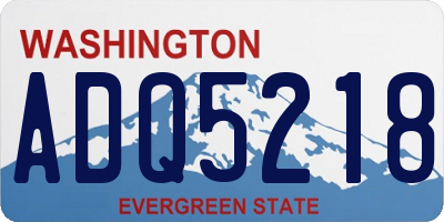 WA license plate ADQ5218