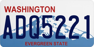 WA license plate ADQ5221