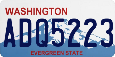 WA license plate ADQ5223