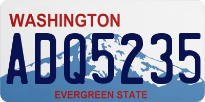 WA license plate ADQ5235
