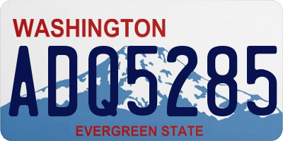 WA license plate ADQ5285