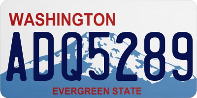 WA license plate ADQ5289