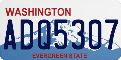 WA license plate ADQ5307