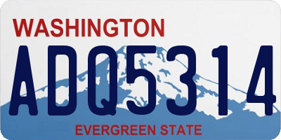 WA license plate ADQ5314