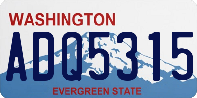 WA license plate ADQ5315