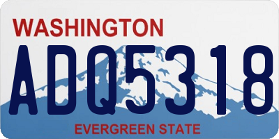 WA license plate ADQ5318