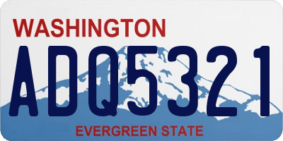 WA license plate ADQ5321