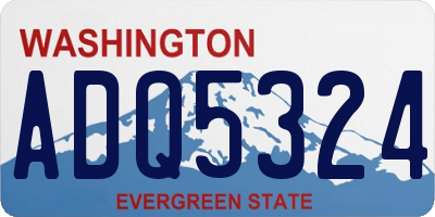 WA license plate ADQ5324