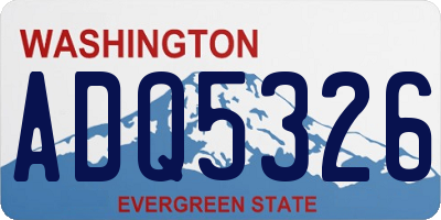 WA license plate ADQ5326