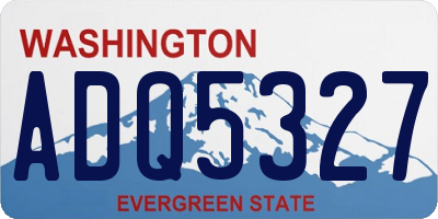 WA license plate ADQ5327
