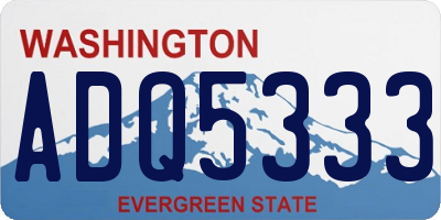 WA license plate ADQ5333