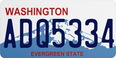 WA license plate ADQ5334