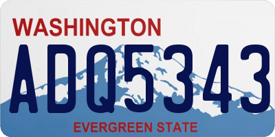 WA license plate ADQ5343