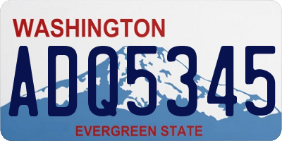 WA license plate ADQ5345